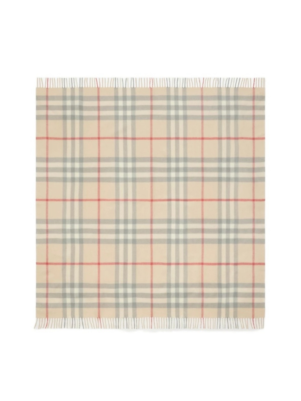 NWT BURBERRY Beige Baby Cashmere Check Throw Blanket 100% Authentic $430